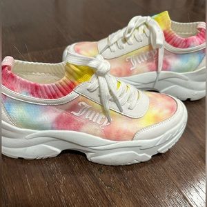 Juicy Couture X Forever 21 Collab Platform Tie Dye Sneakers womens 9